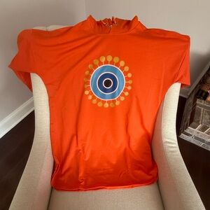 Orange and Blue Track Pants with Vibrant Design